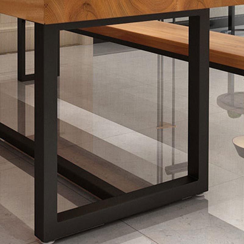 Industrial 1/5 Pieces Dining Set Rectangle Pine Wood Dining Table for Living Room