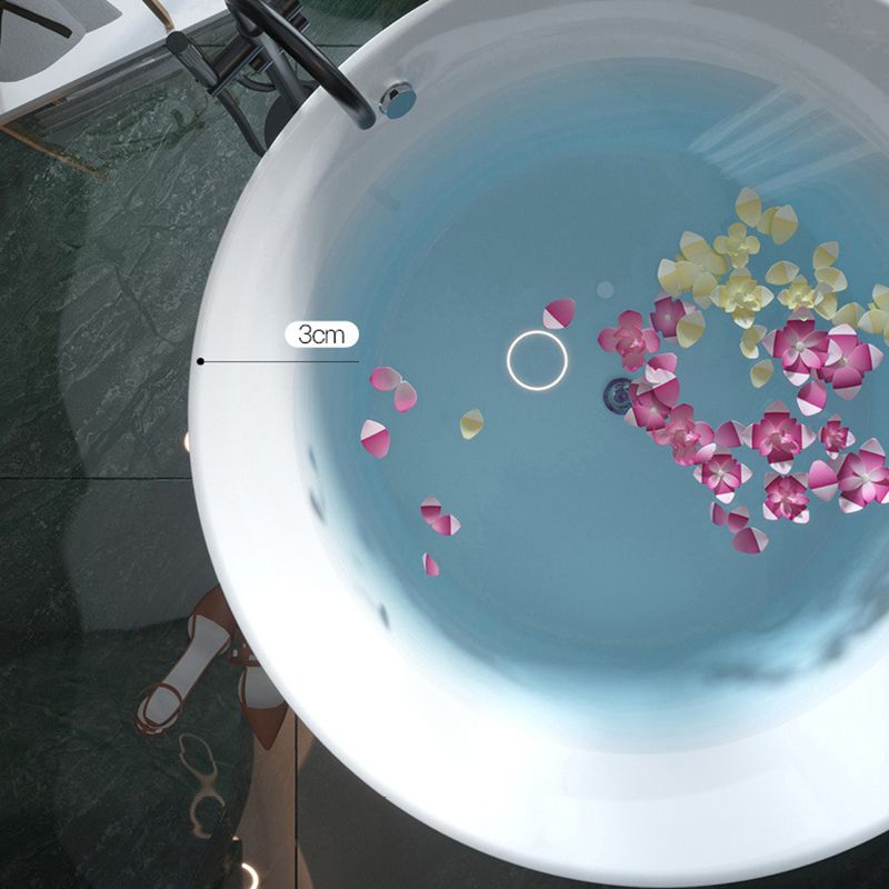 Bathroom Acrylic Round Bath Tub Soaking Stand Alone Tub with Drain