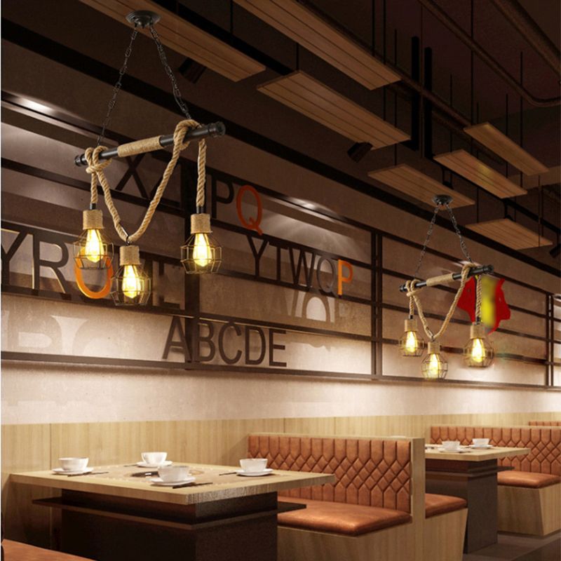 Industrial Island Light Minimalist Hanging Lighting Fixture for Dining Room