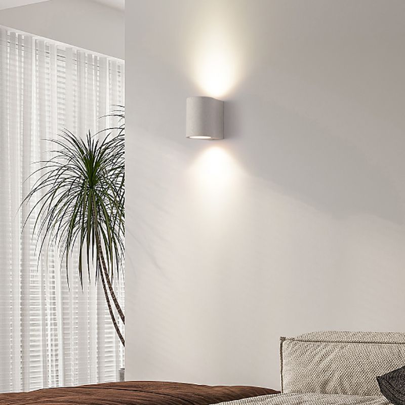 Cylindrical Cement Wall Washer Sconce Nordic Style Hallway Wall Light Fixture