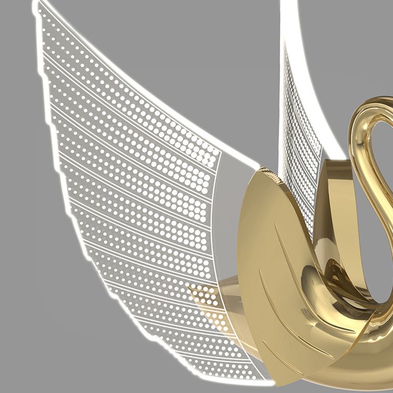 Swan Shape 1 Head plafond Pendant lampe Postmodern Metal Metal Plafond Light for Dinning Room Bedroom