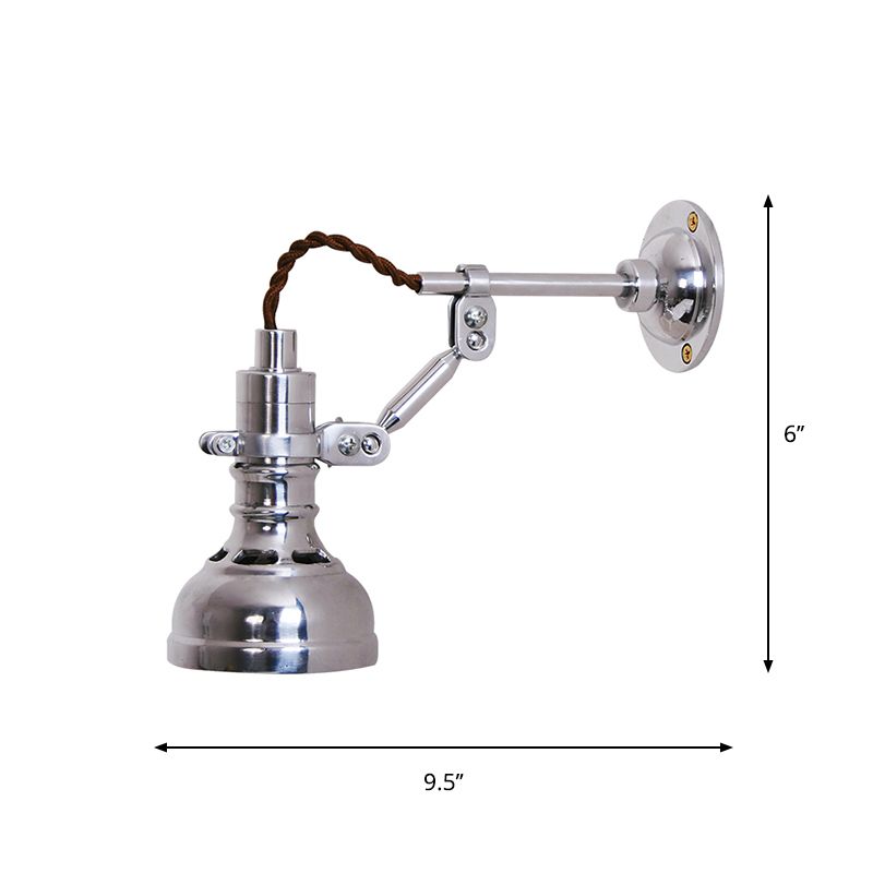 Polished Chrome Torchlight Wall Lighting Industrial Metal 1 Head Bedside Rotating Wall Mounted Light Fixture
