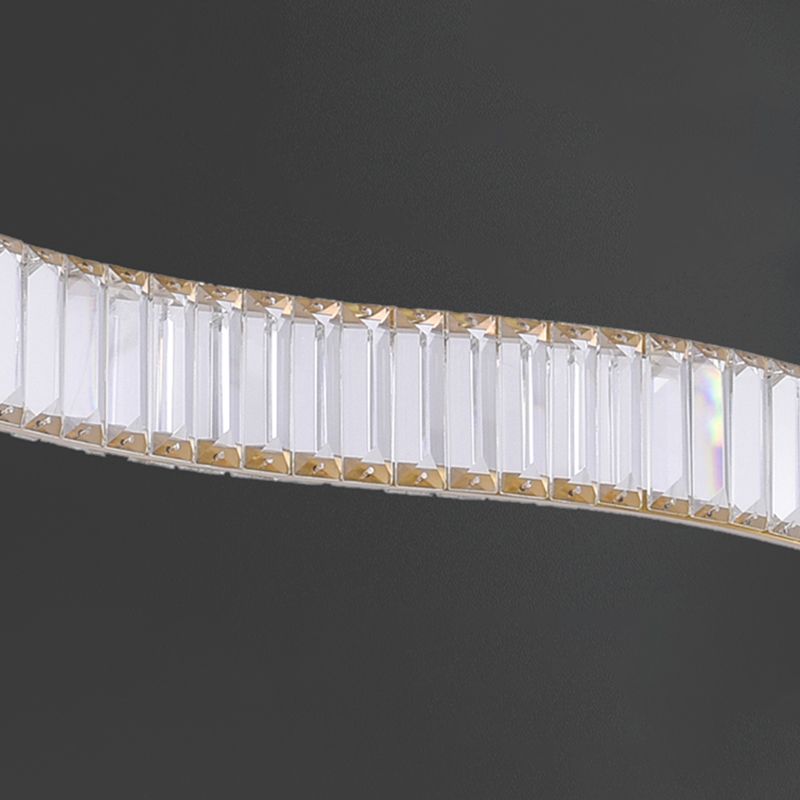 Contemporary Linear LED Ceiling Lamp Fixtures Crystal Island Pendant for Dinning Room