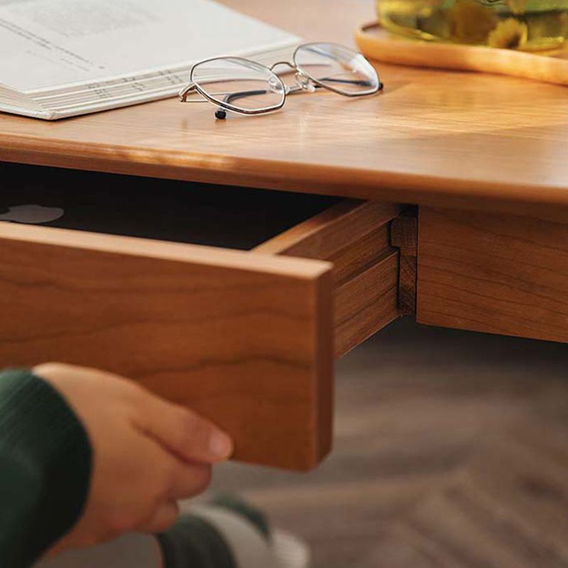 Contemporary Wooden Coffee Table Elliptical 4 Legs Cocktail Table