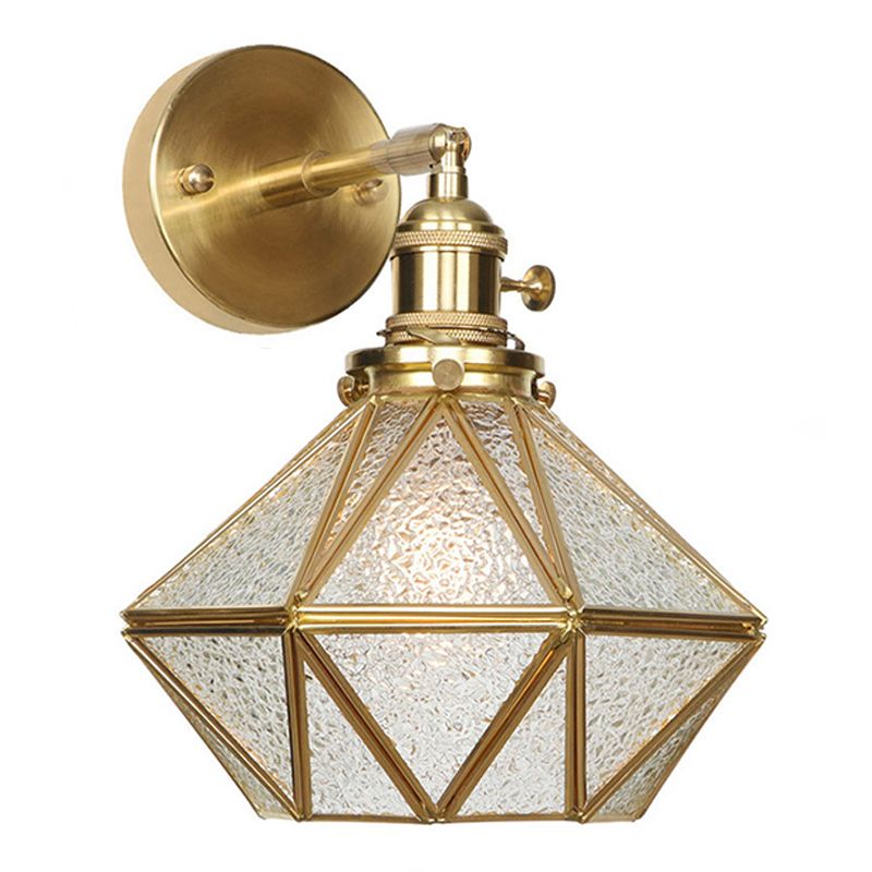 Geometric Wall Sconce Lighting Modern Style Metal and Glass 1 Head Wall Mounted Light Fixture