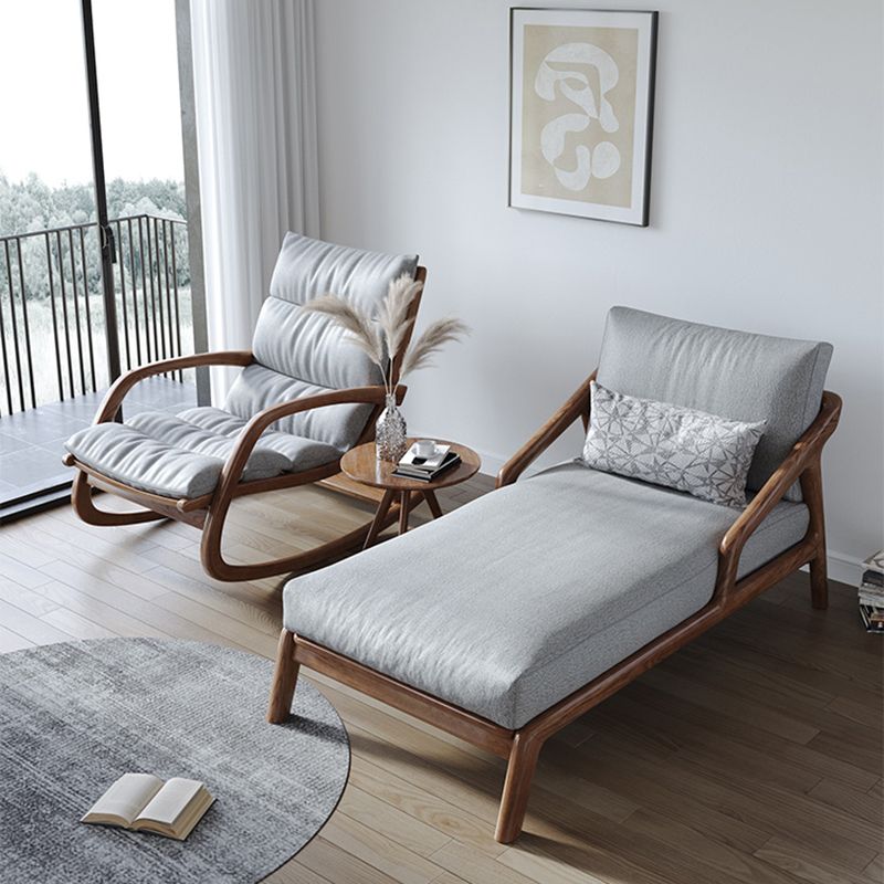Scandinavian Upholstered Chaise Lounge Couch Wood Chaise Lounge Chair