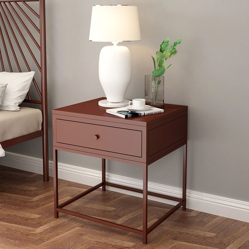1-drawer Metal Nightstand Modern Bedside Cabinet ,21.7" Tall
