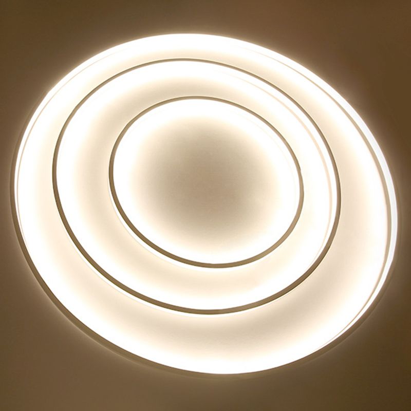 Accoglienza a sospensione ad anello bianco Fladeler a led in metallo in stile semplice per soggiorno