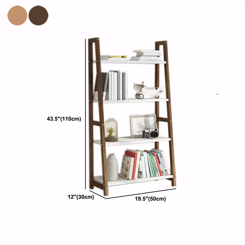Modern Ladder Shelf Bookcase Wooden Bookshelf for Study Room