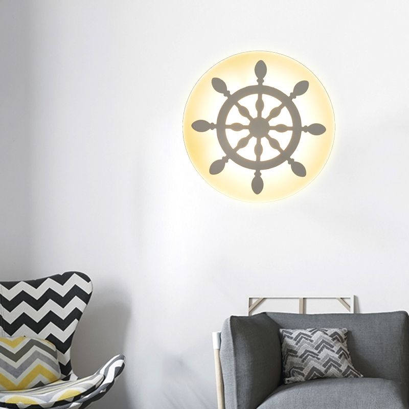 Flat Cartoon Shape Wall Light Modern Stylish Acrylic LED Wall Lamp in White for Stair