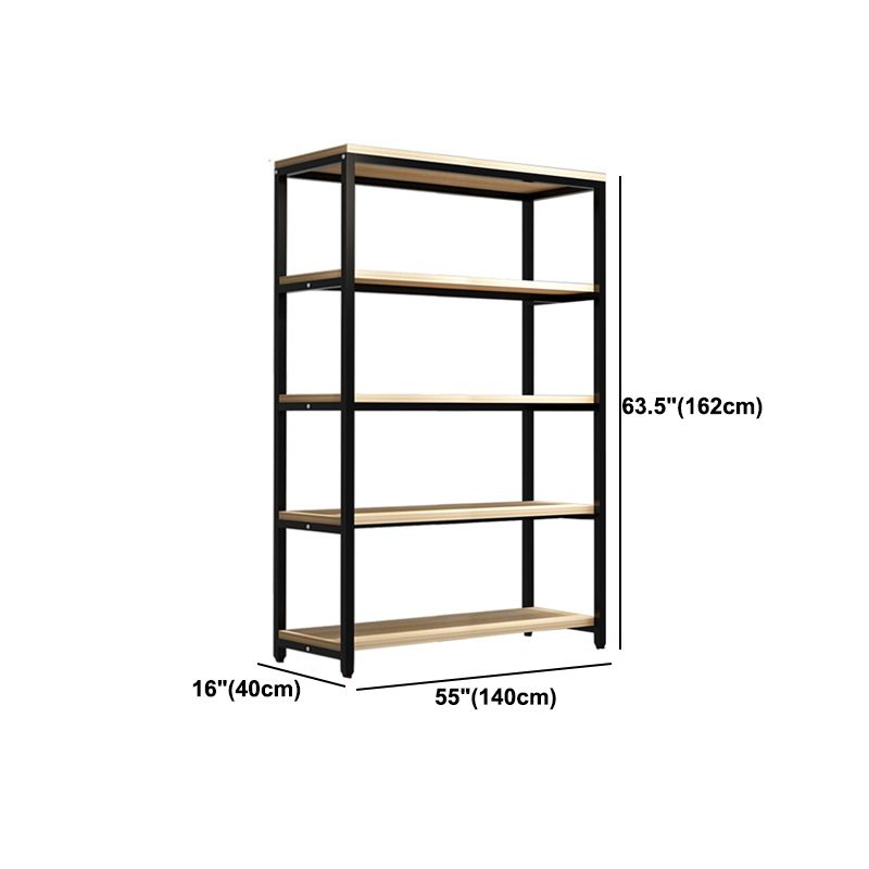 Metal Etagere Bookcase Industrial Open Back Book Shelf with Shelves for Office and Home