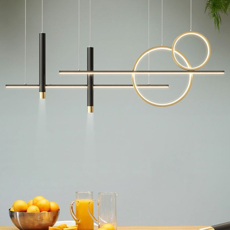 Wrought Iron LED Island Pendant Light in Modern Creative Style Silica Gel Ceiling Light for Dining Room