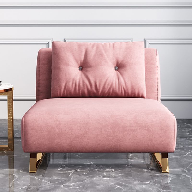 Glam Velvet Sleeper Sofa 31.49" Wide Pink Sofa Bed with Pillow Back
