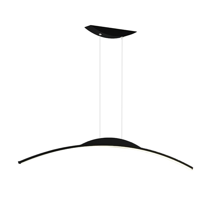 Linear Shape Metal Island Chandelier Modern Style 1-Light Island Ceiling Light