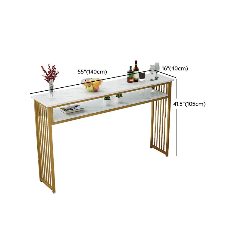 Rectangle Bar Pub Table Set 1/3/4/5 Pcs Metal and Wood Bar Table and Upholstered Stools