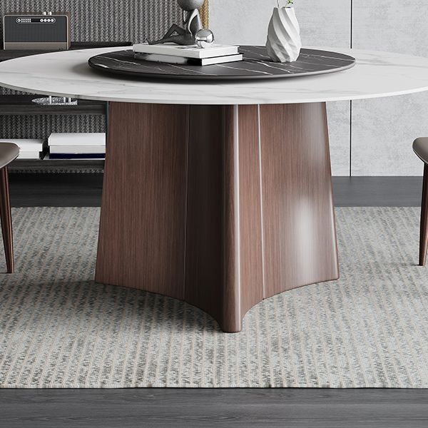 Stone Dining Table Traditional Luxury Round Dining Site Table with Pedestal Base