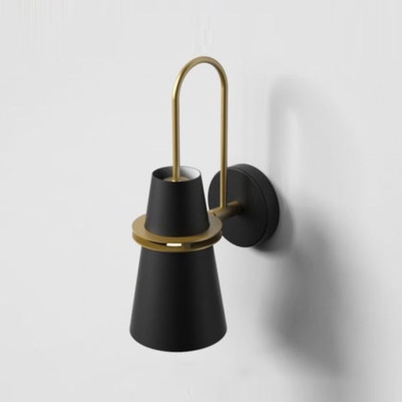 Modern Style Cone Shape Wall Sconce Metal 1 Light Sconces for Bathroom