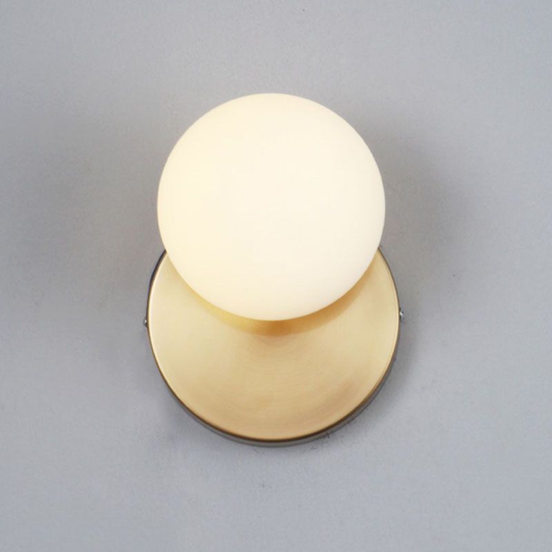 Minimalist Style Global Sconce Light Fixture Glass Bedroom Wall Lighting Fixture in Gold