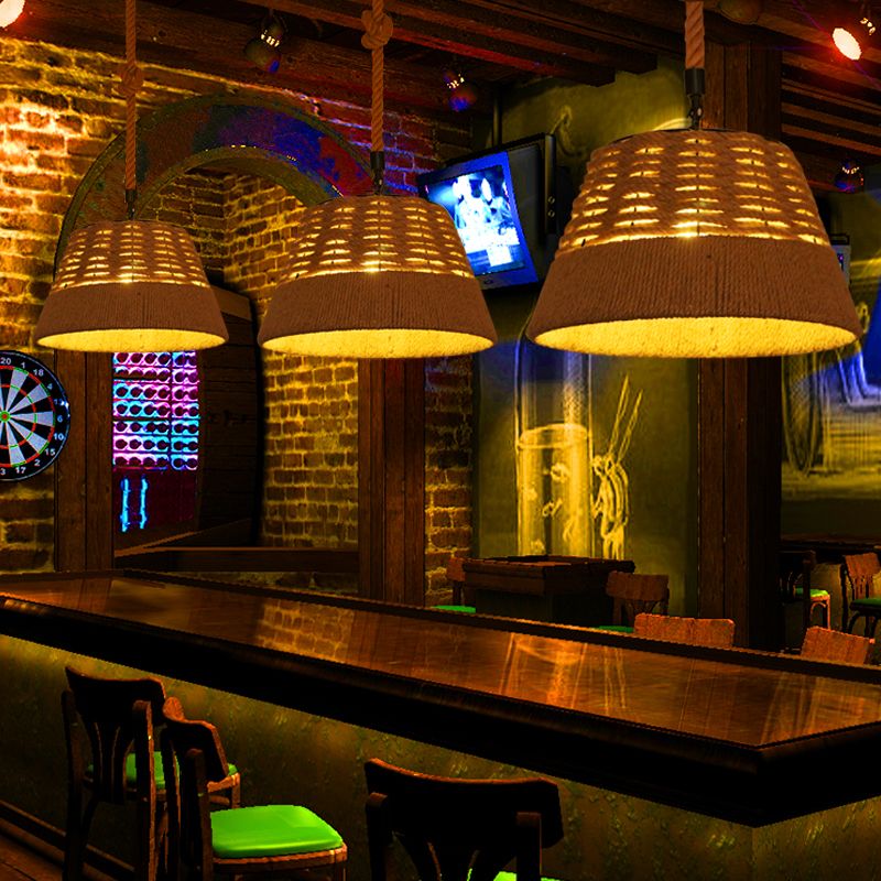 Seil kommerzieller Anhänger Beleuchtung Industrie Beige schattiertes Restaurant Anhänger Licht