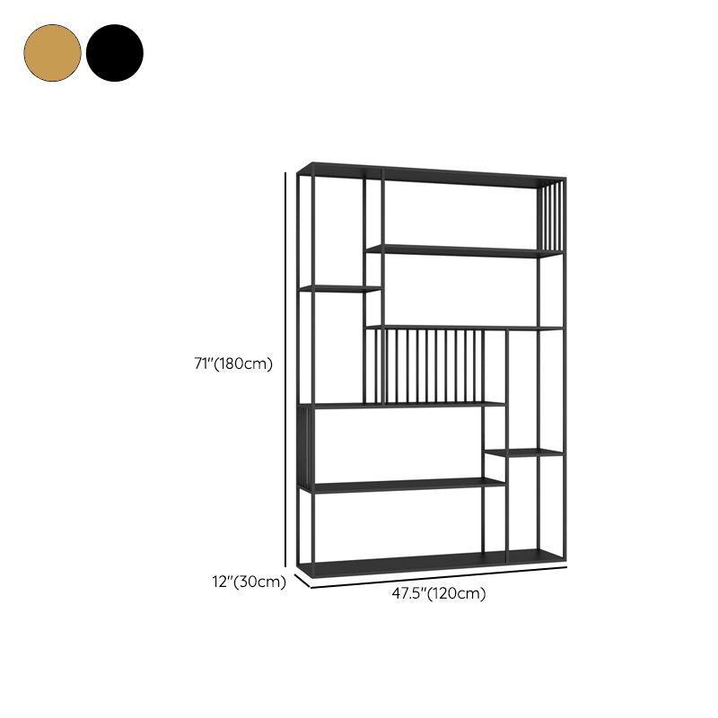 Contemporary Metal Bookshelf Etagere Shelf Bookcase for Study Room 11.8" W