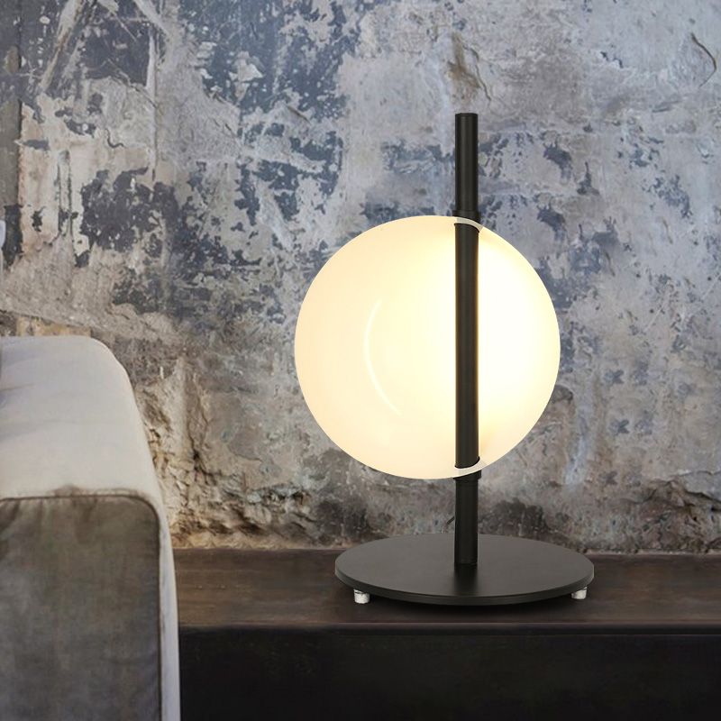 Lámpara de metal de la lámpara de noche de tazón modernista Iluminación de tareas de metal en negro para sala de estar