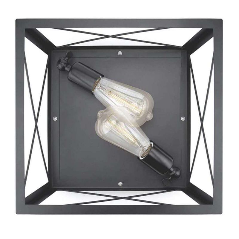 Industrial Style Vintage 2-Birnen Deckenlampe Winkel einstellbar Design Metall Flush Mount Licht