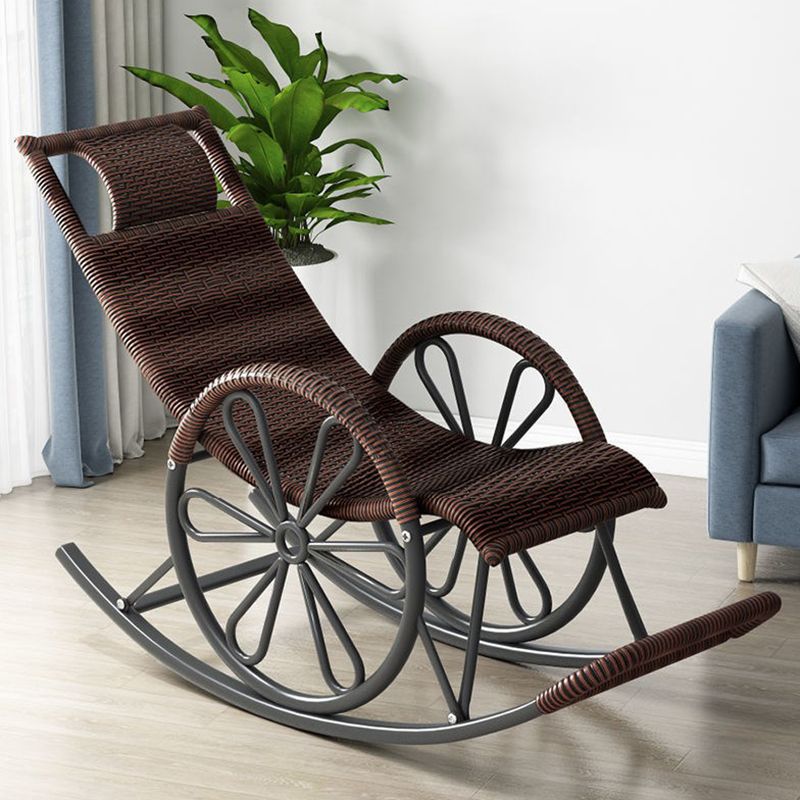 Modern Rattan Rocking Chair Woven Rope Rocker Chair for Drawing Room