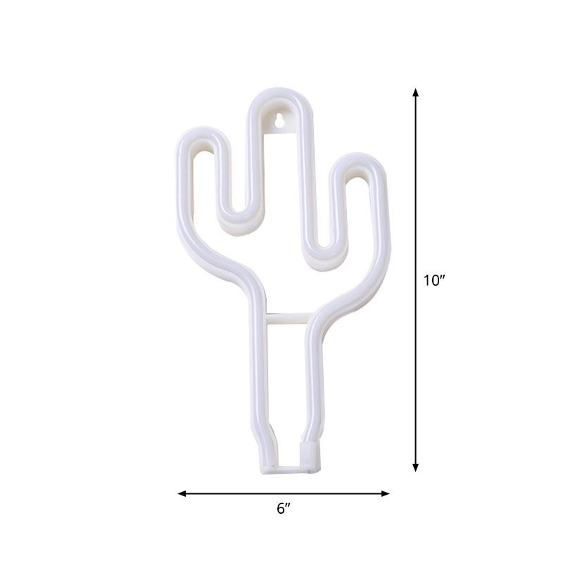 Plástico Cactus mini lámpara nocturna creativa USB operada LED White White Wall Night Lighting