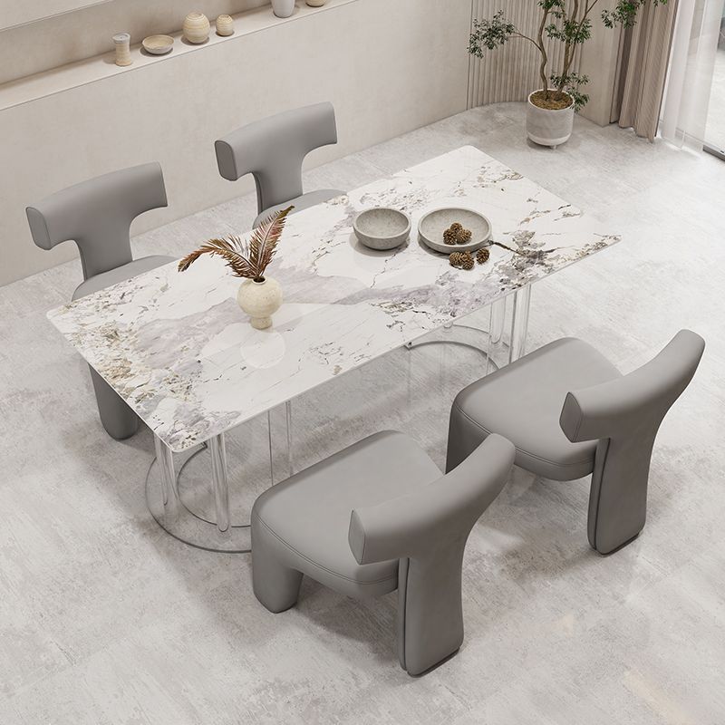 Glam Style Stone Furniture 1/5/7 Pcs Standard Height Dining Room Furniture Set for Home