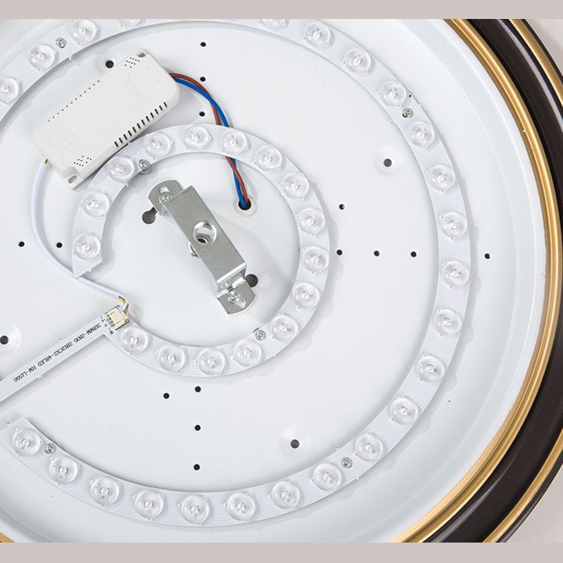 Luminaire de plafond de chambre à coucher en verre transparent en forme de tambour de style colonial