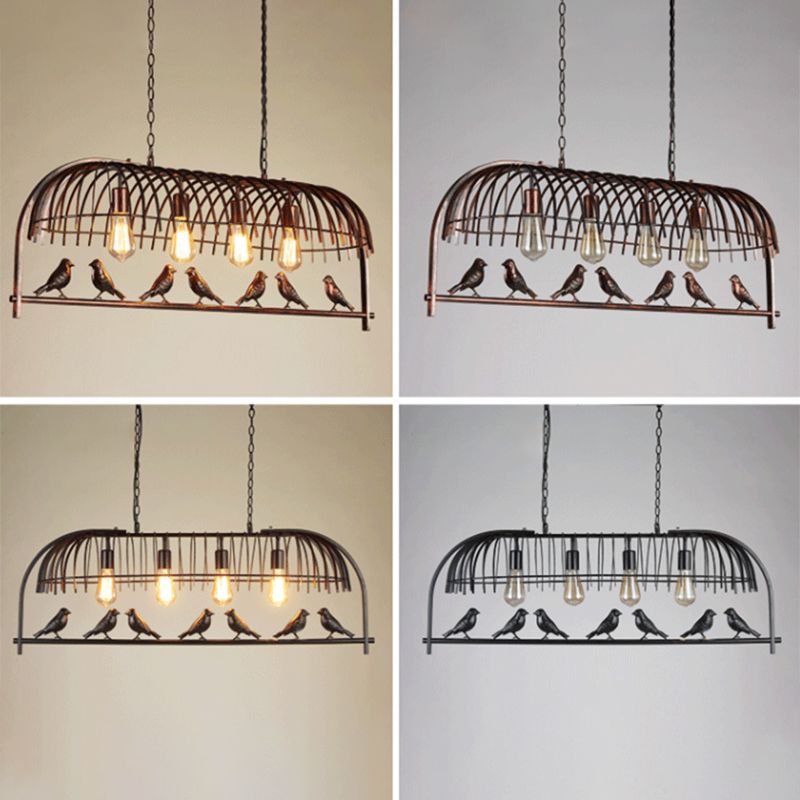 Bird Cage Dining Room Ceiling Suspension Light Farmhouse Metal Hanging Light over Island