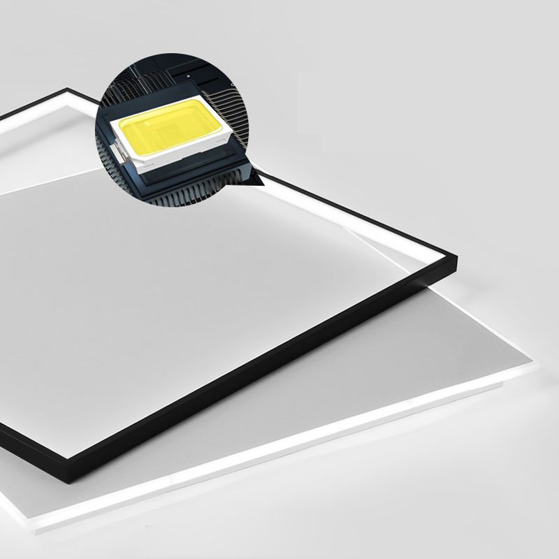 Double plafonnier LED carré en aluminium, luminaires encastrés pour salon