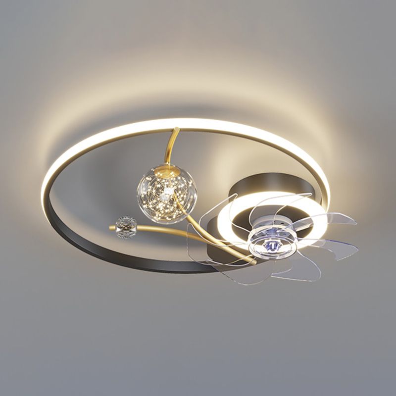 Multi Light Ceiling Fan Lighting Modern Style Metal Ceiling Fan Light for Bedroom