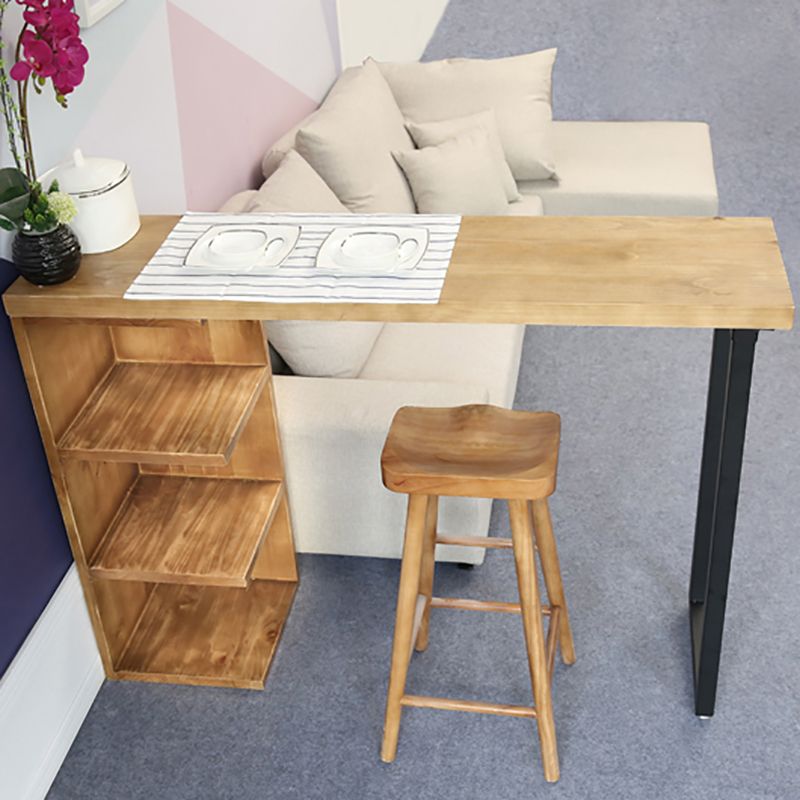 Industrial Style Bar Table Original Wood Top 42-inch Height Pub Table for Dining Room