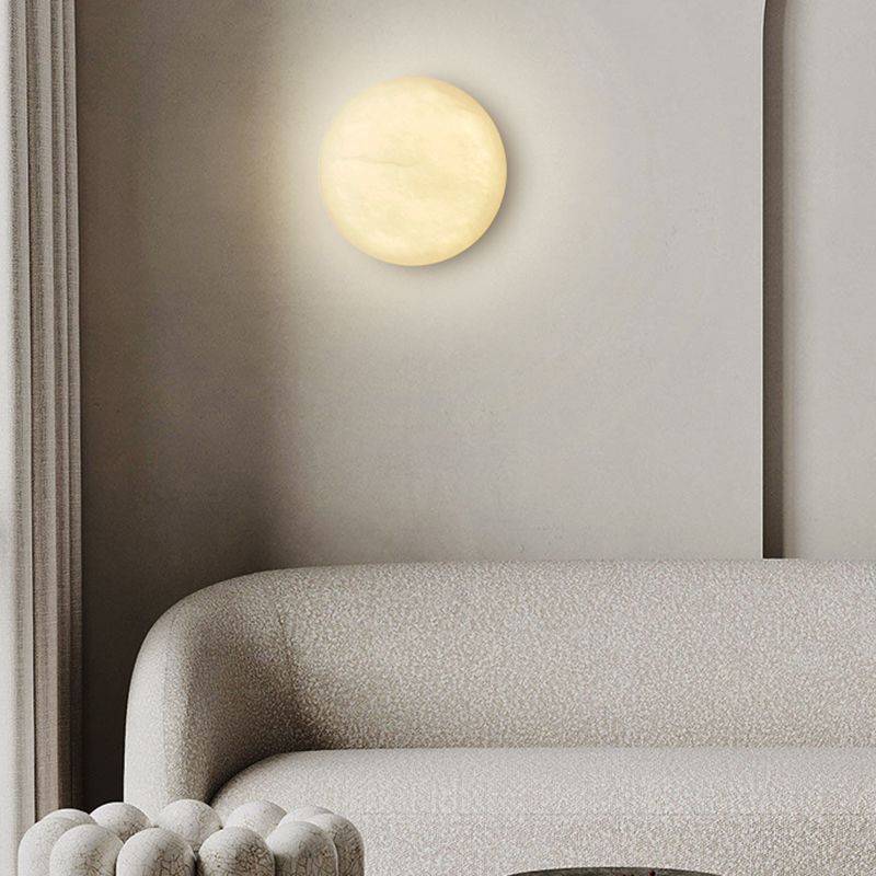 Resin LED Wall Lighting Contemporary Round Wall Sconce in White