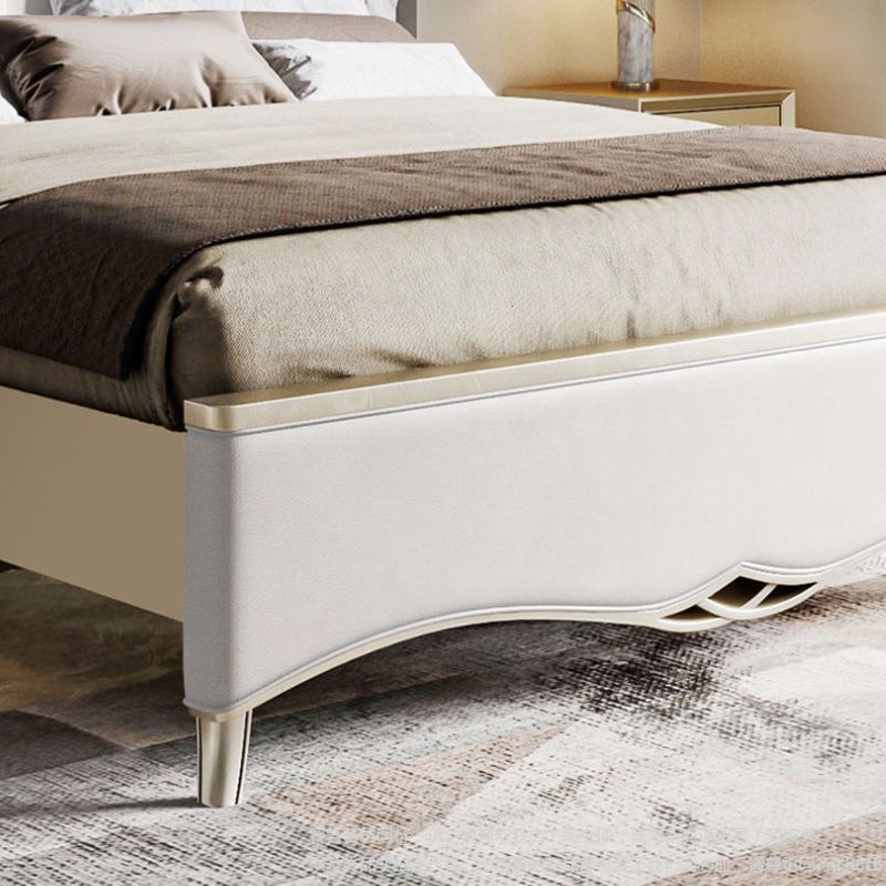 Modern Upholstered Headboard Standard Bed Adjustable Height with Legs