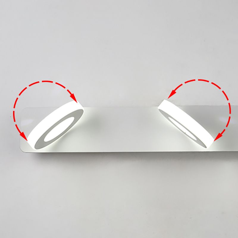 Luce di vanità bianca moderna a 3 luci a specchio a led luce anteriore con ombra acrilica per bagno