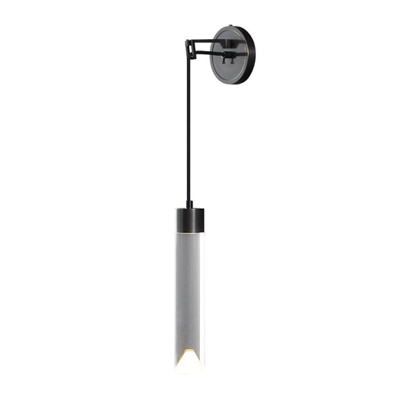 Contemporary Wall Sconce Cylinder Crystal Sconce Lighting for Bedroom