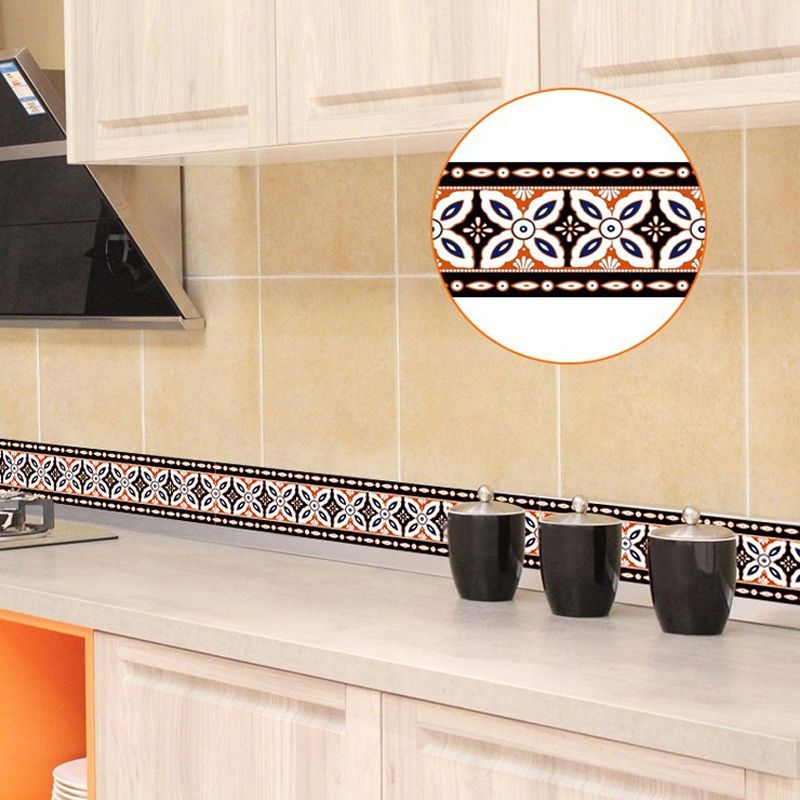2 Pieces Brown Flower Wallpapers Pick Up Sticks Retro Style Kitchen Wall Covering