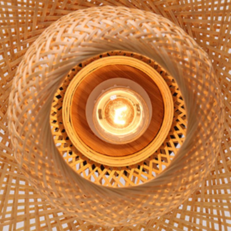 Asian Hat Shape Flush Mount Lighting Fixture 1-Light Flushmount Ceiling Lamp for Living Room