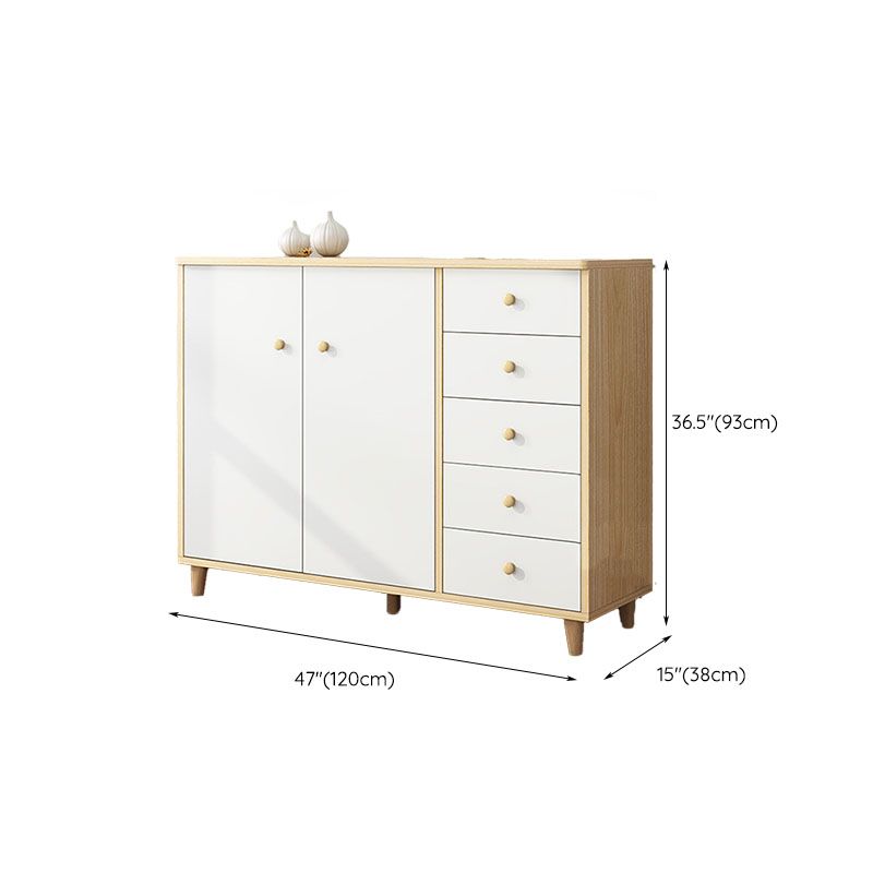 Contemporary Bedroom Chest Engineered Wood Storage Chest with Drawers