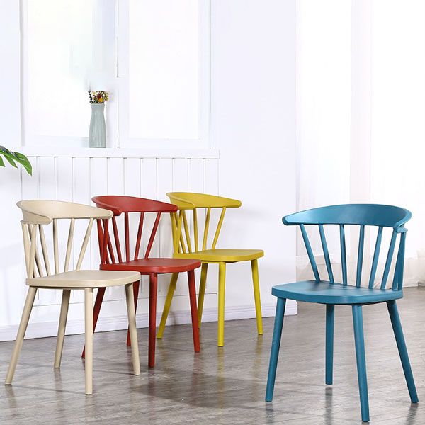 Scandinavian Plastic Side Chair Windsor Back Indoor-Outdoor Chair