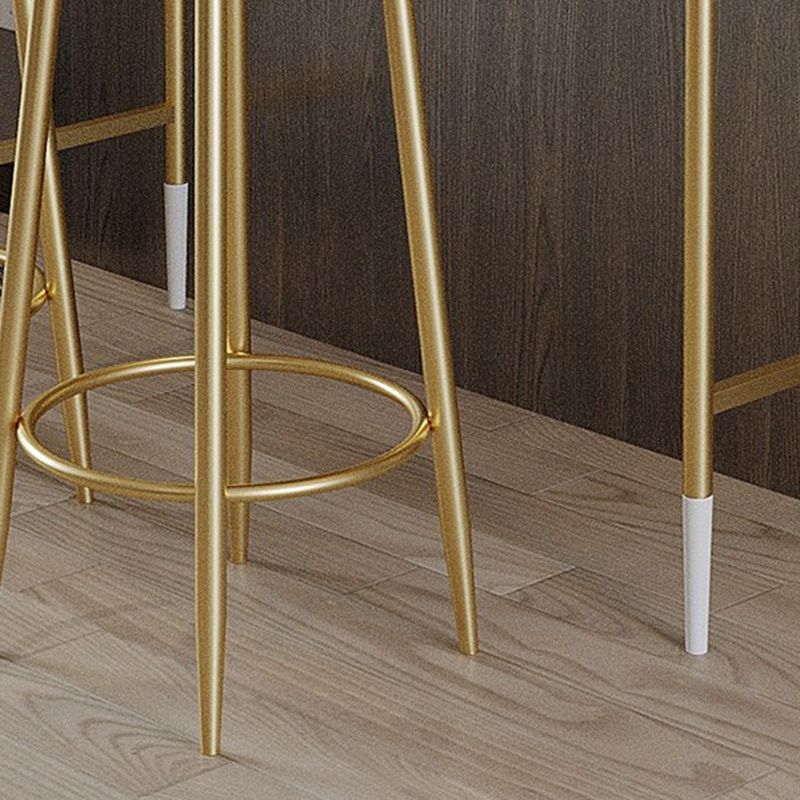 1/3 Pieces Glam Rectangle Sintered Stone Top Counter Table with High Stools