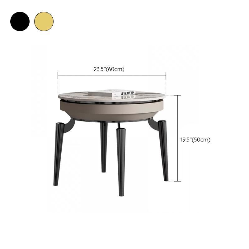 Luxurious Metal Side Table Stone 4 Legs Sofa Side Accent Table
