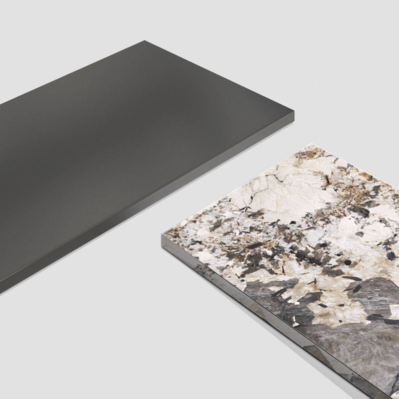 Industrial Dining Rectangle Table Sintered Stone Table with Metal Legs for Home Use