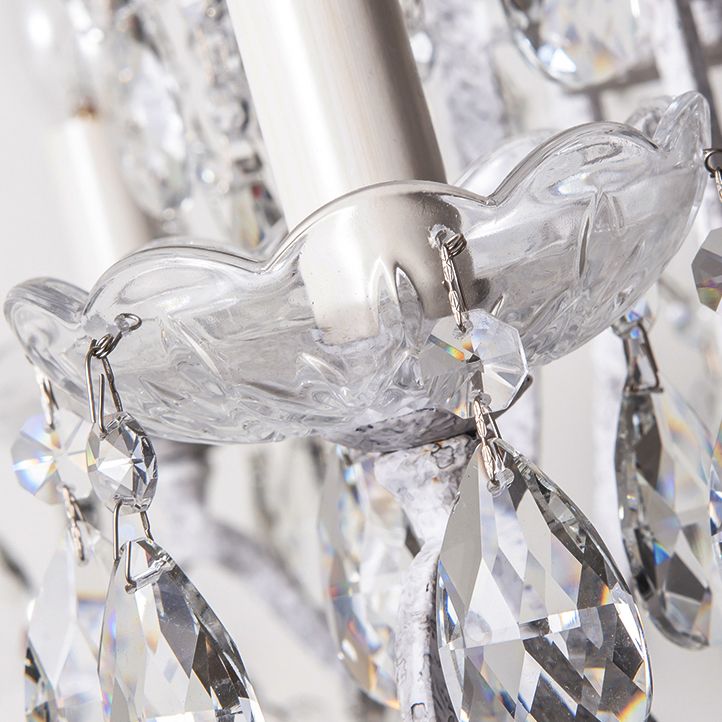 American Style Candle Chandelier Light Fixtures Multi-Head Hanging Pendant Lamps with Crystal