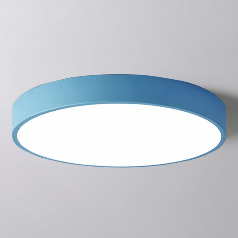 Plafonnier LED de forme ronde en fer moderne, 1 lumière, montage encastré pour chambre à coucher et étude