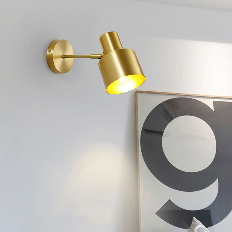 Angolo regolabile a parete in ottone lampada a forma di torcia post moderno semplicità luci di scarico per la camera da letto