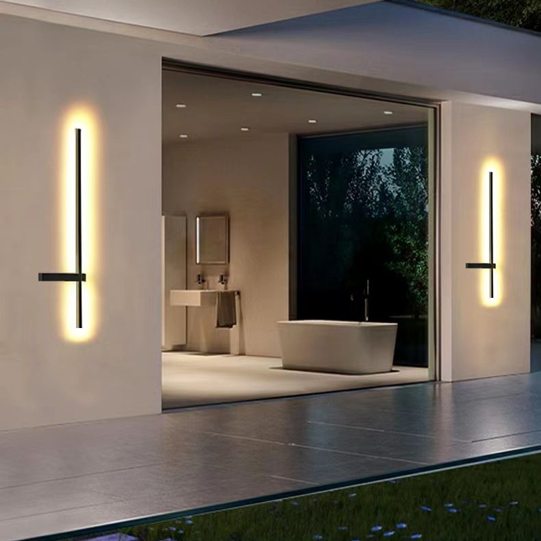 Metal Linear Shape Wall Light Modern Single Light Wall Mount Fixtures