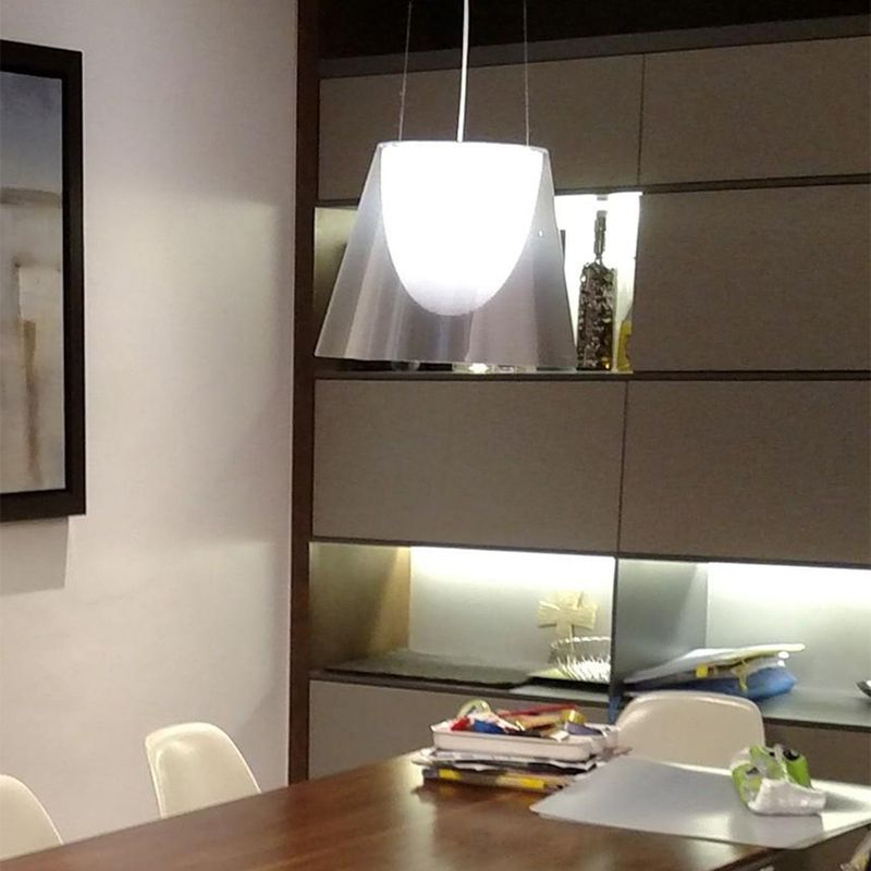 1 Light Barrel Hanging Pendant Modern Style Metal Hanging Lighting for Living Room